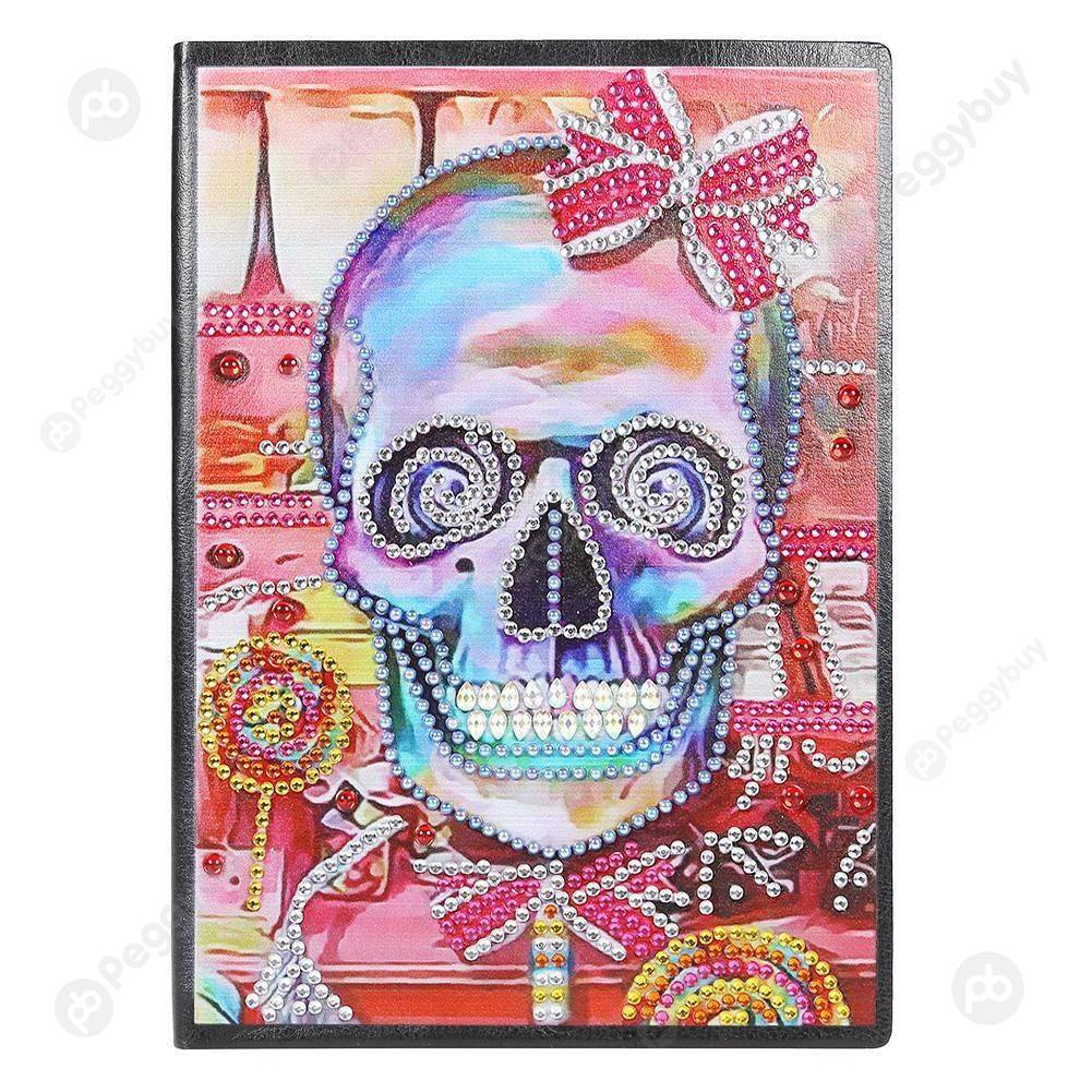 

Skull-DIY Creative Diamond 50 Pages A5 Notebook, 501 Original