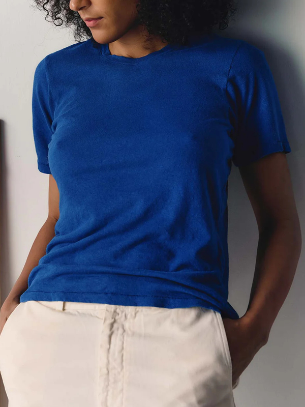 Solid Color Round Neck Pullover Comfortable Women's Short Sleeve tjj Shicloths