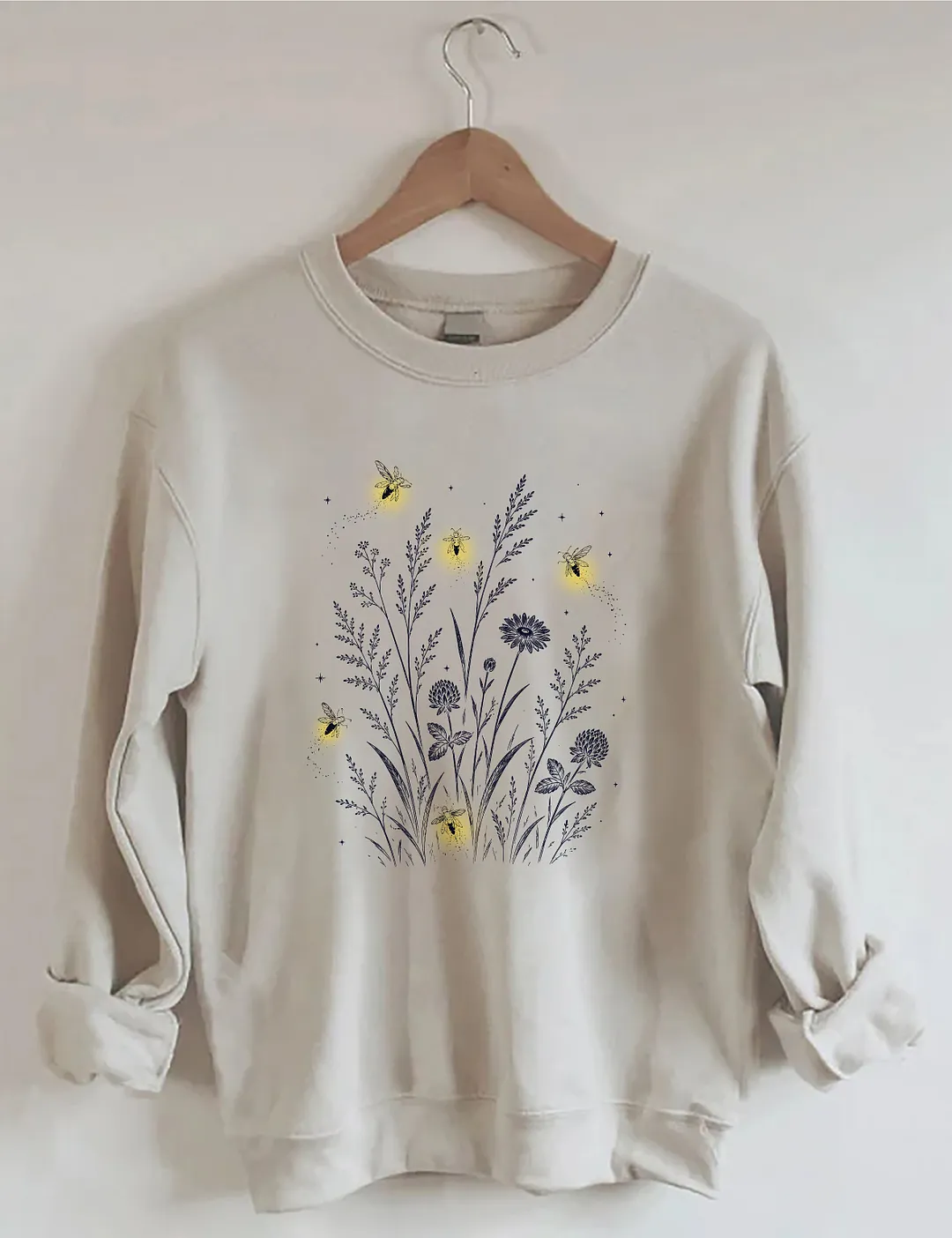Firefly Wildflower Nature Lover Sweatshirt