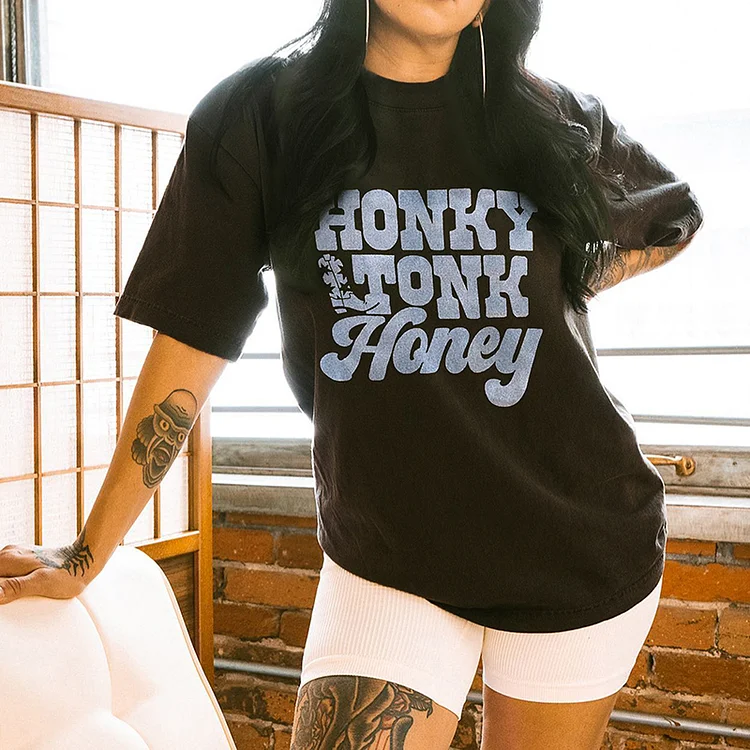Honky Tonk Honey Printed T-shirt