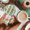 (US Local)6pcs Set Xmas Theme DIY Diamond Painting Coasters Kit with Holder Kit