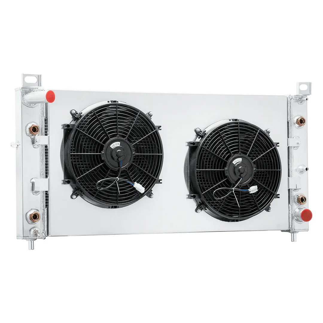 Alloyworks 4 Row Radiator with Shroud Fan for 01-2002 Chevy Silverado ...