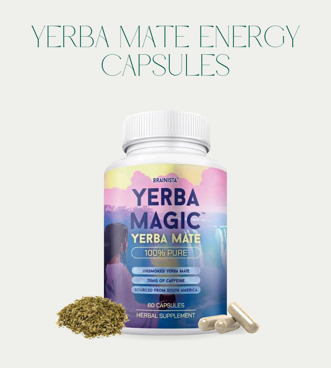 Yerba Mate Energy Capsules | 5-in-1 Natural Superblend for Clean Focus & Stamina