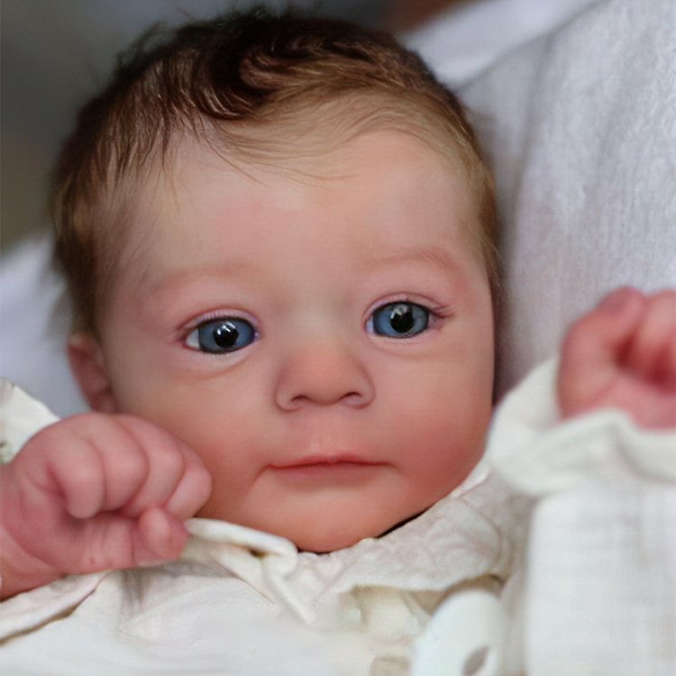[New Series]18'' Cloth Body Reborn Baby Newborn Girl Awake Doll Named Bunny With Blue Eyes Rebornartdoll® Rebornartdoll®