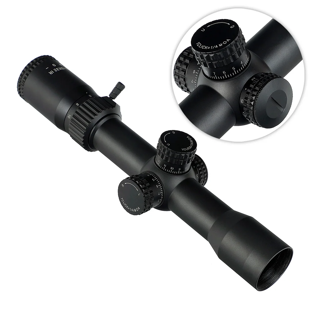 ohhunt&reg; 2-10X32 IR 30MM SFP Red Illuminator Glass Etched Reticle Tactical Scope