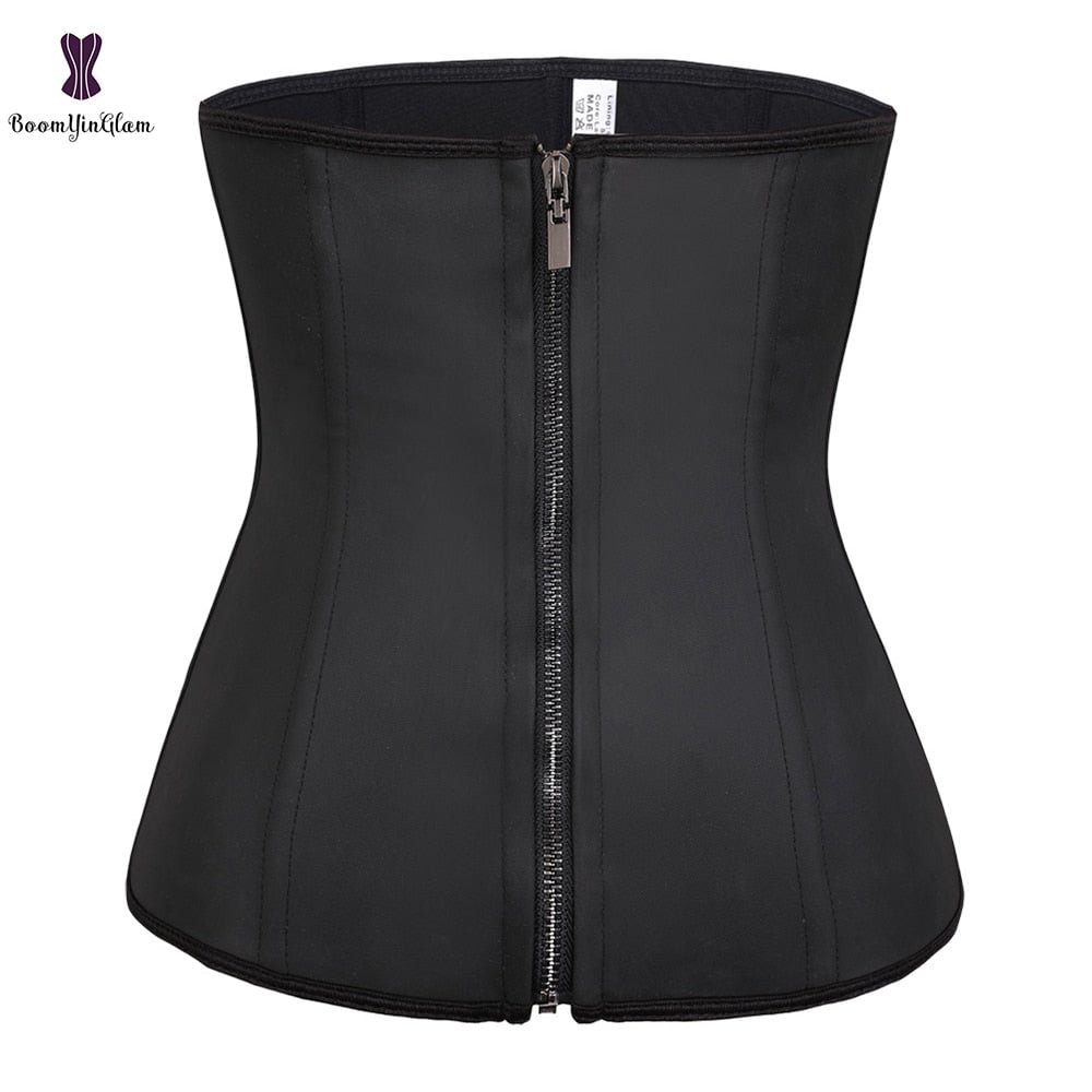 Women Waist Trainer Latex Belt Tummy Control Zipper Body Shaper Corset Girdle Slim Belt Size XS-6XL 608#