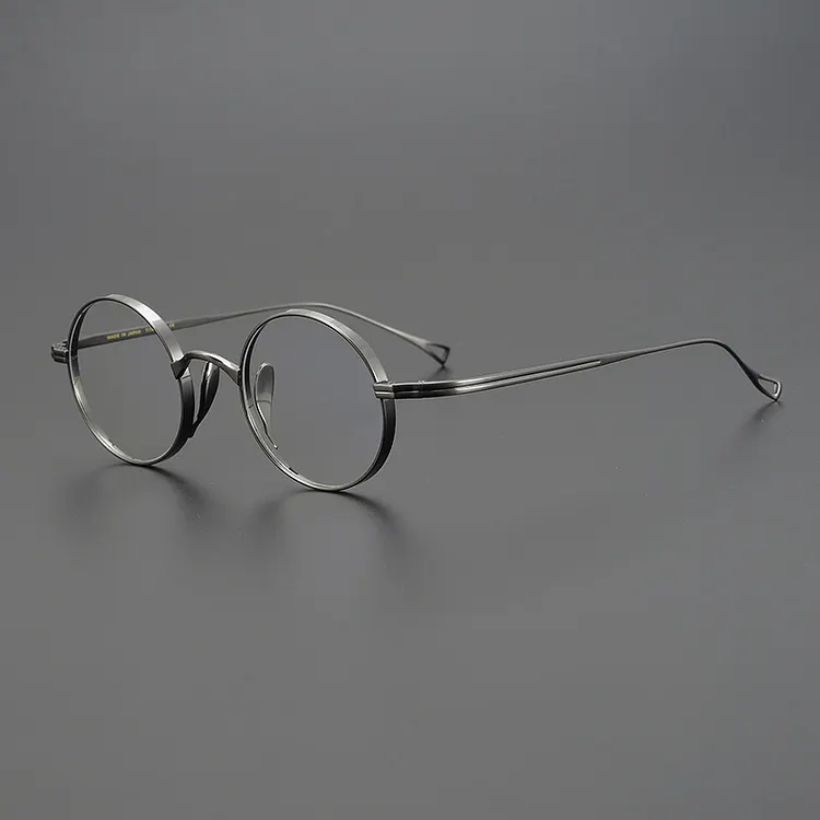 thumbnail interactive-video image 1 of Iglasses Pure Titanium Round Eyeglasses Frame – Retro Designer Style, Unisex, Full Rim 1 of 4