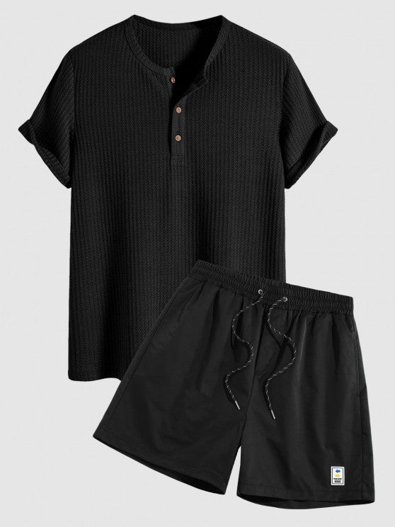 Short Sleeves Pullover Tee And Shorts Set