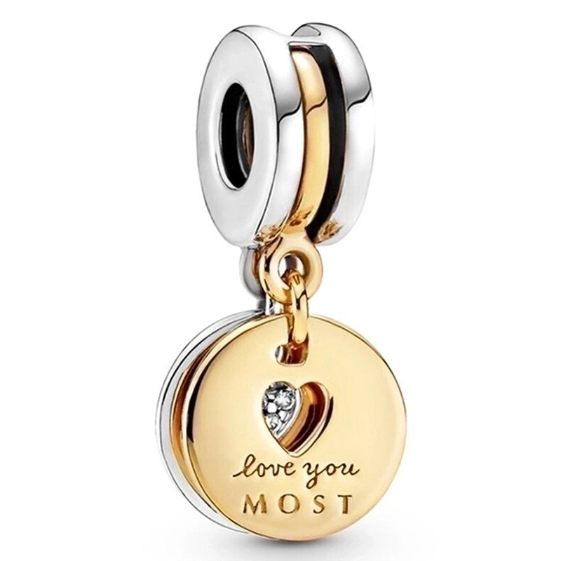 1 PC/Package Metal Rhinestones Plating Inlay Polished Pendant Beads