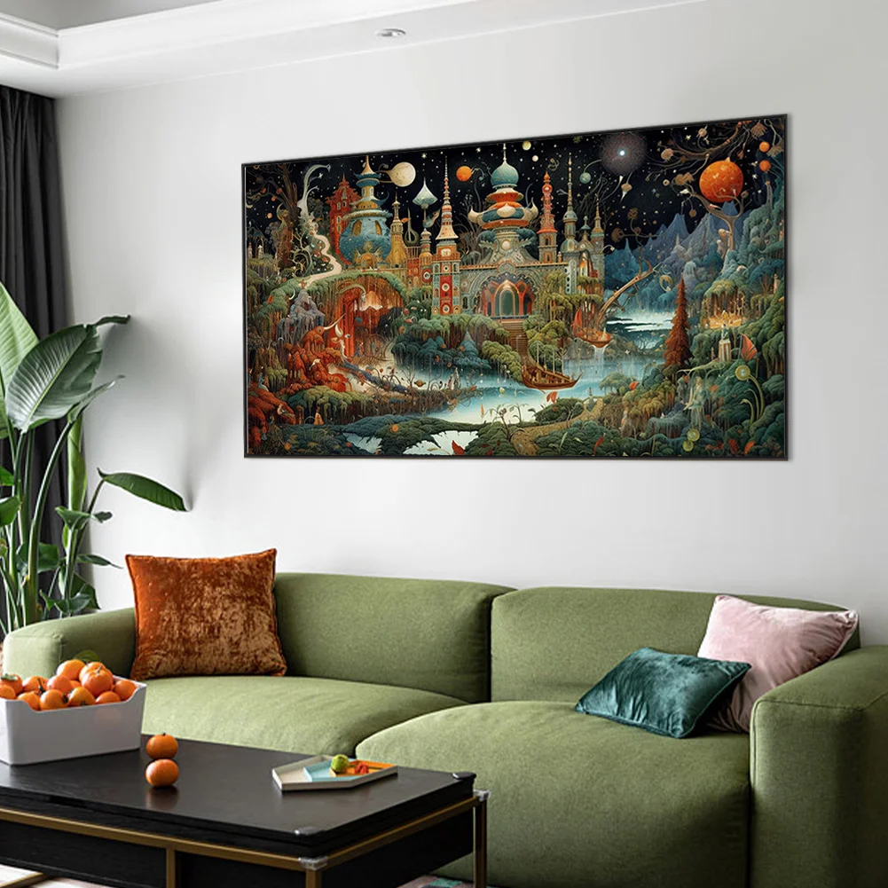 Partial AB Diamond Painting - Full Round Drill - Castle(Canvas|45*75cm)