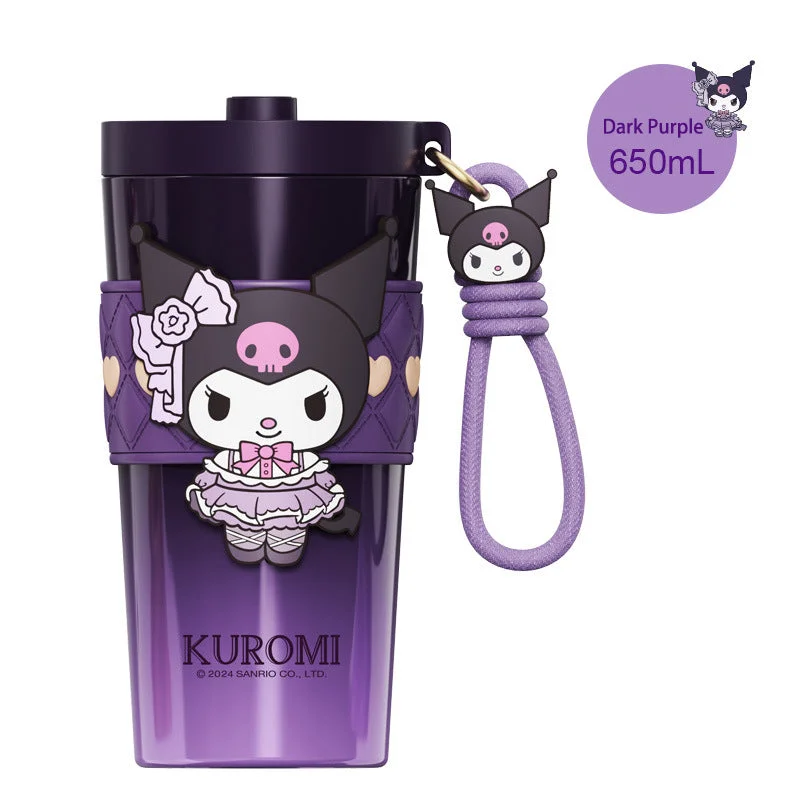 Cartoon Insulated Straw Thermos Cup 650ml