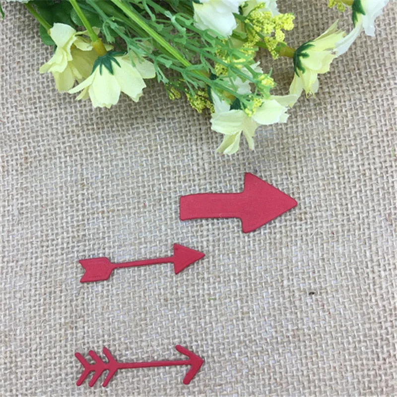 3 Pieces of Arrows Card Maker Metal Cutting Dies Stencil Scrapbooking Photo Album Card Paper Embossing Craft DIY