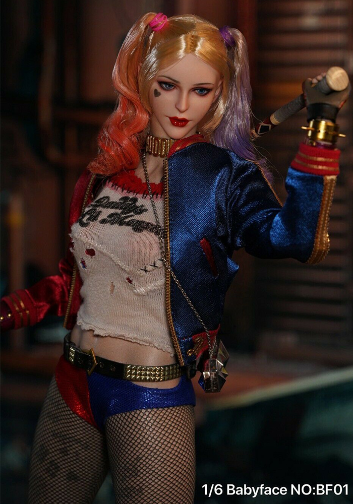 In Stock 1/6th Babyface BF01 Female Clown Joker PVC Head Sculpt For 12" Body-aliexpress