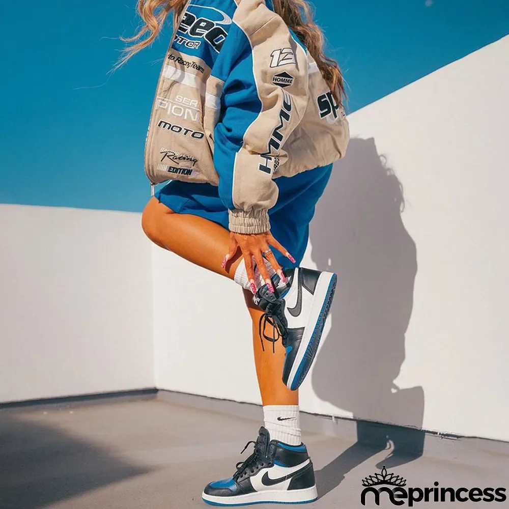 Women Casual Sport Print Oversized Long Sleeve Windbreaker jacket