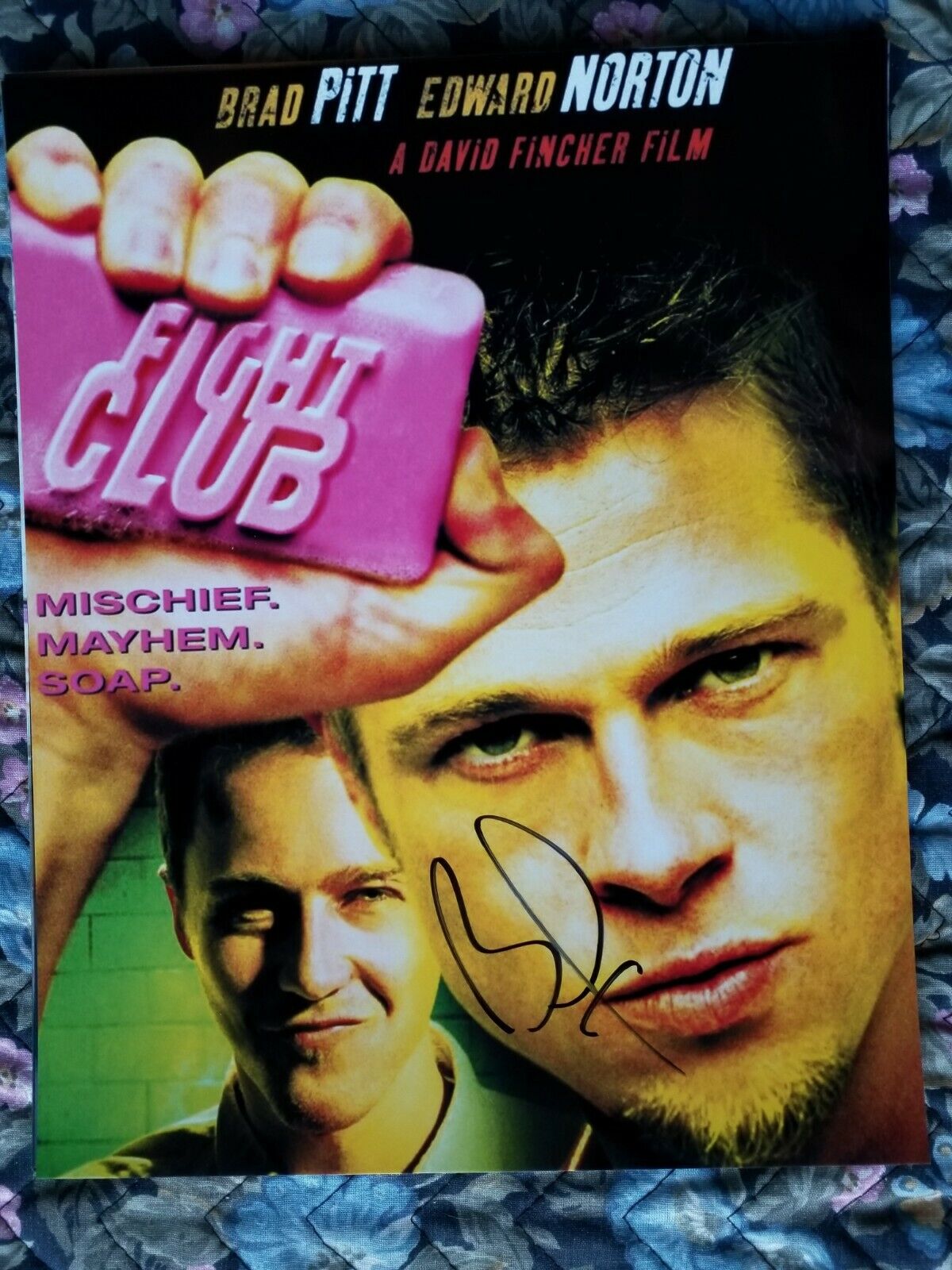 Brad Pitt Authentic Autographed Signed 8x10 Photo Poster painting - Fury - Fight Club