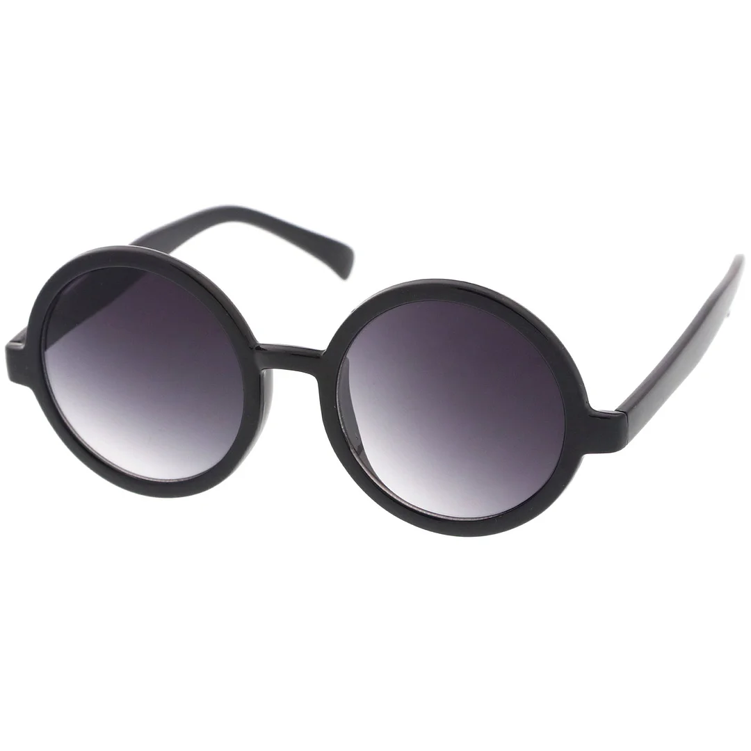 Classic Retro Horn Rimmed Neutral-Colored Lens Round glasses 52mm