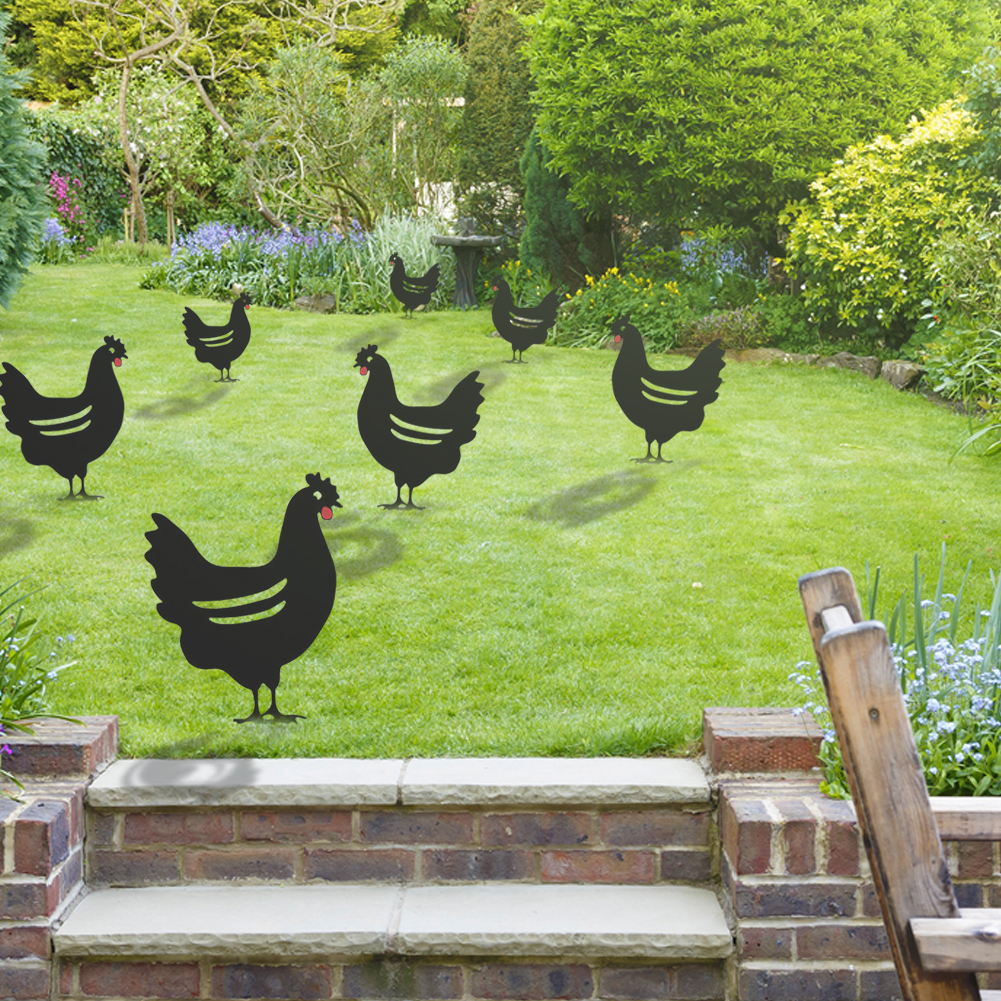

Yard Art Chicken Garden Statues Backyard Lawn Stakes Hen Decor Ornaments, 501 Original