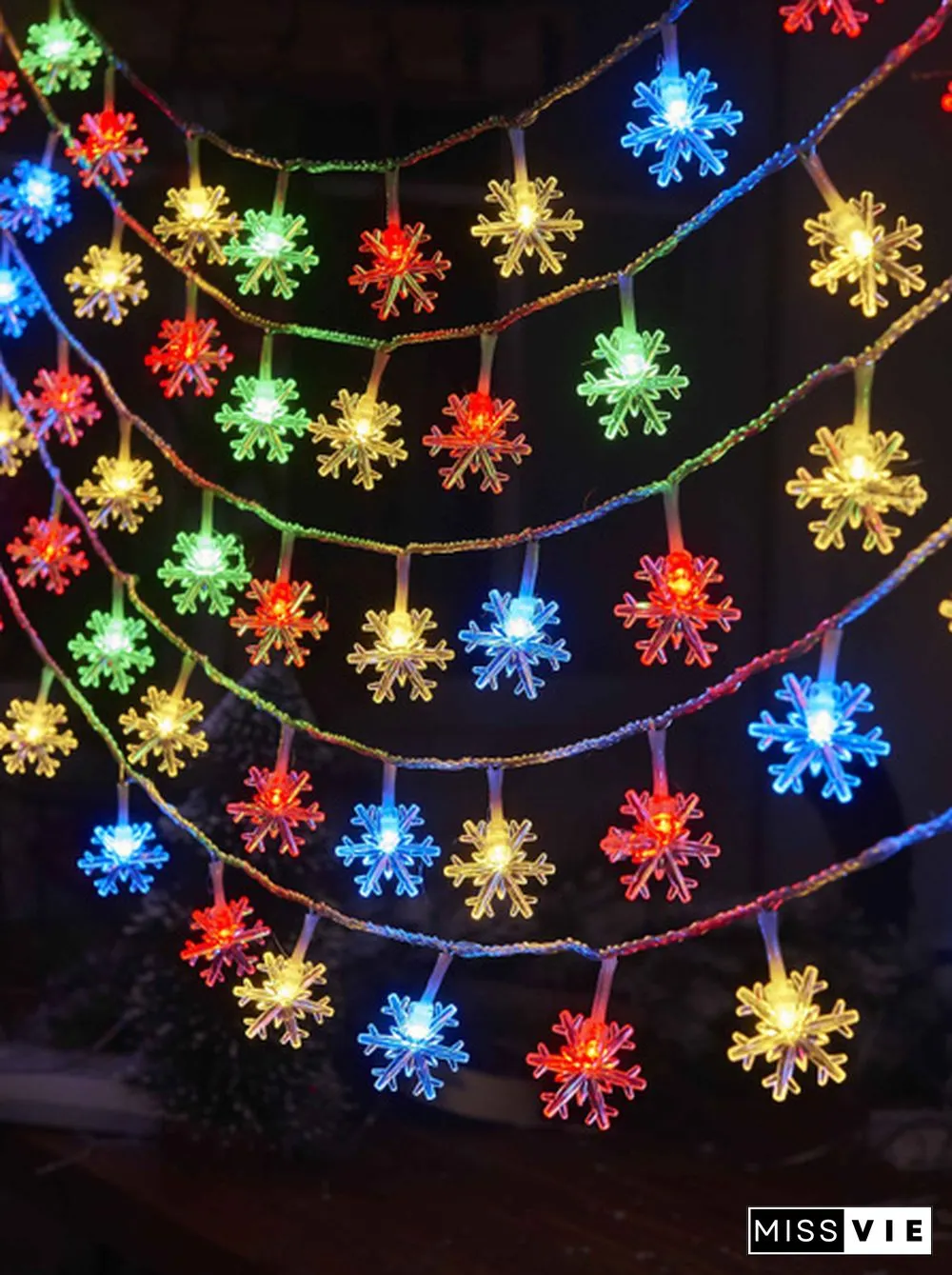 Battery Operated Snowflake Fairy String Lights For Indoor Outdoor Home Bedroom Patio Room