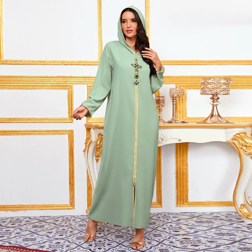 Caftan Marocain Abaya Dubai Hijab Dress Islam Clothing Turkey Islam African Long Dress For Women Robe De Musulman Djellaba Femme