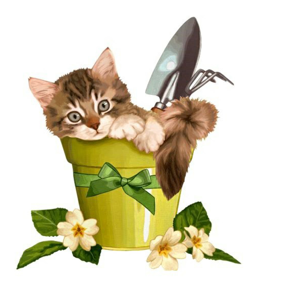 

30*30CM - Round Drill Diamond Painting - Cat, 501 Original