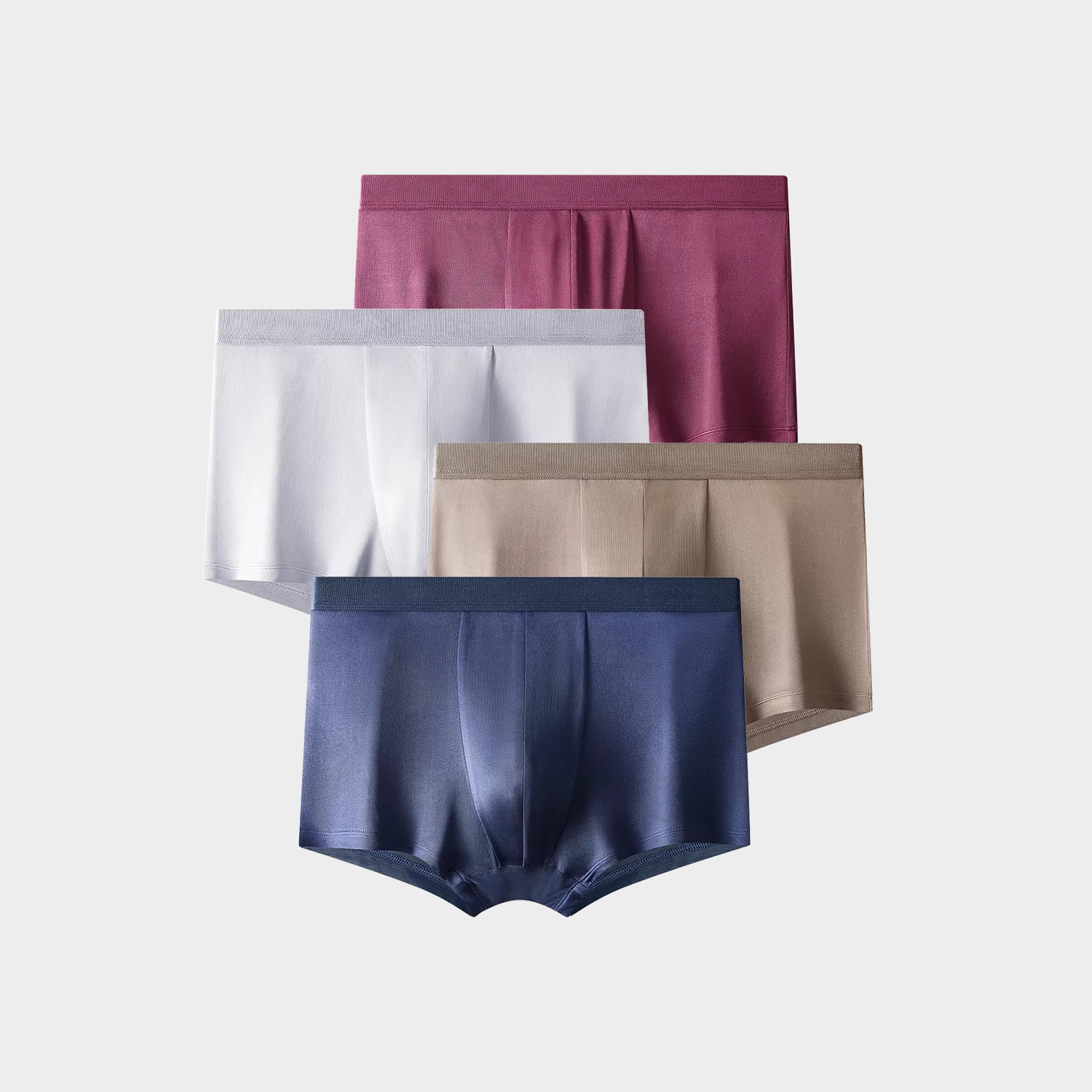 Men's 100 Silk Trunk Underwear Mid Waist 4-Pack REAL SILK LIFE