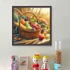 (Counted)Autumn Harvest Fruit And Vegetable Basket-11CT Cross Stitch 40*40cm/15.75*15.75in