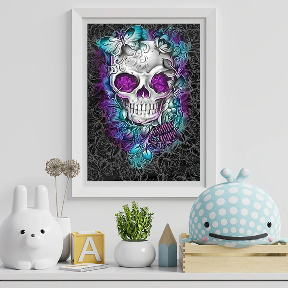 Rose Skull Diamond Painting Kits Full Round Drill Home Wall Art Decor