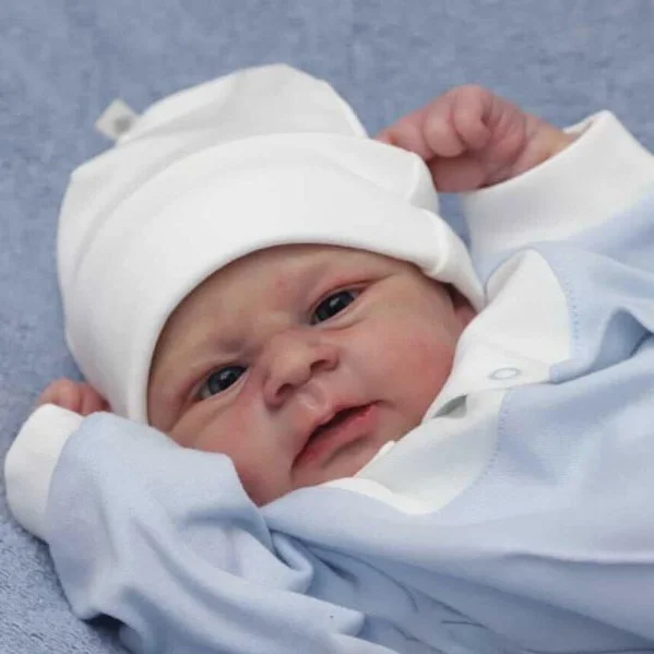 17.5" Reborn Doll Elijah,Awake Looking Lifelike Lovely Newborn Baby Boy Doll Set, Can Be Held In The Arms