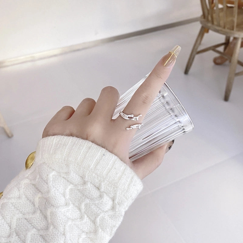 18K Gold Plated Silver Plated 925 Sterling Silver Geometric Wide Band Rings Open Ring Rings