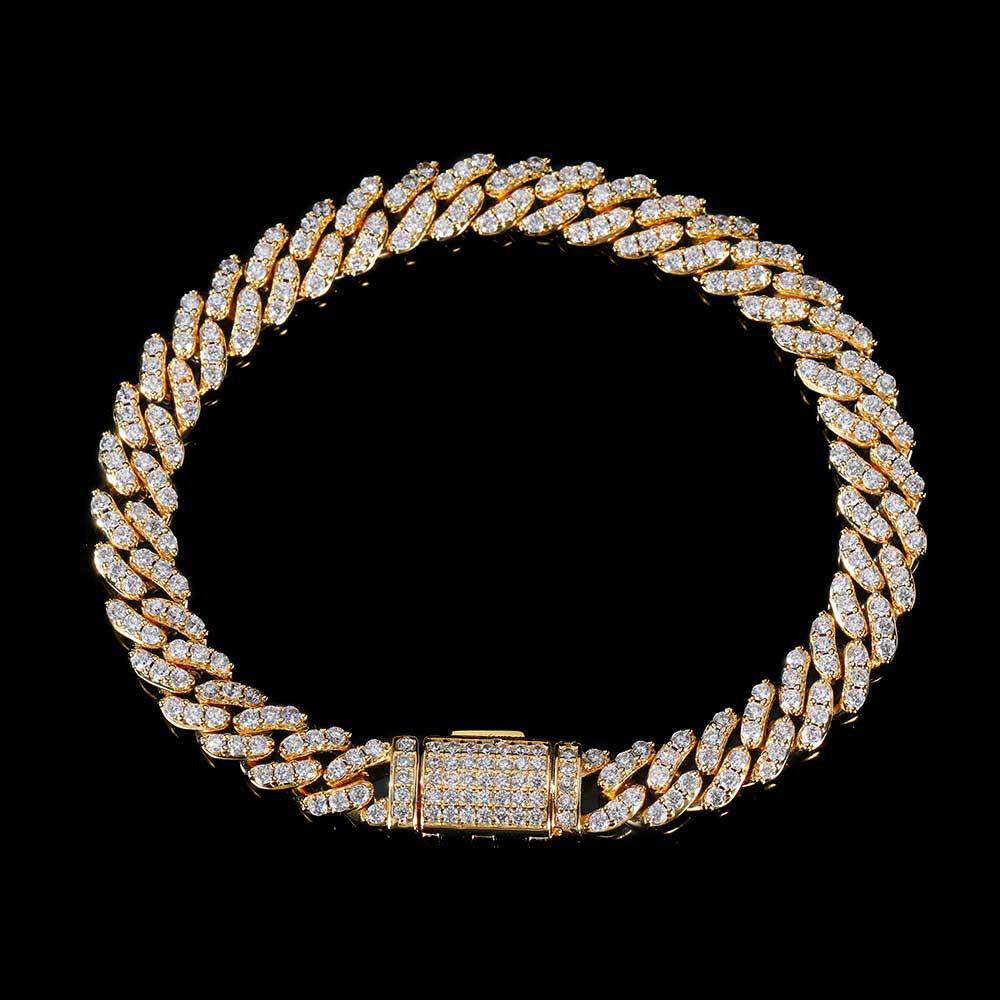 Mature Women 8mm Flip Buckle Single Row Cuban Bracelet