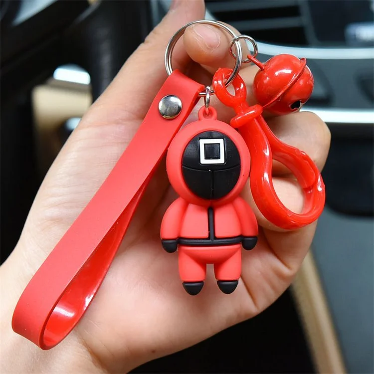 Squid Game Red Doll Bell Keychain