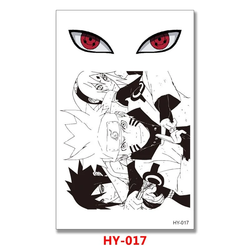 Ninja Anime Waterproof Long-lasting Simulation Tattoo Sasuke Itachi Obito Penn Flower Arm Temporary Fake Tattoo Sticker