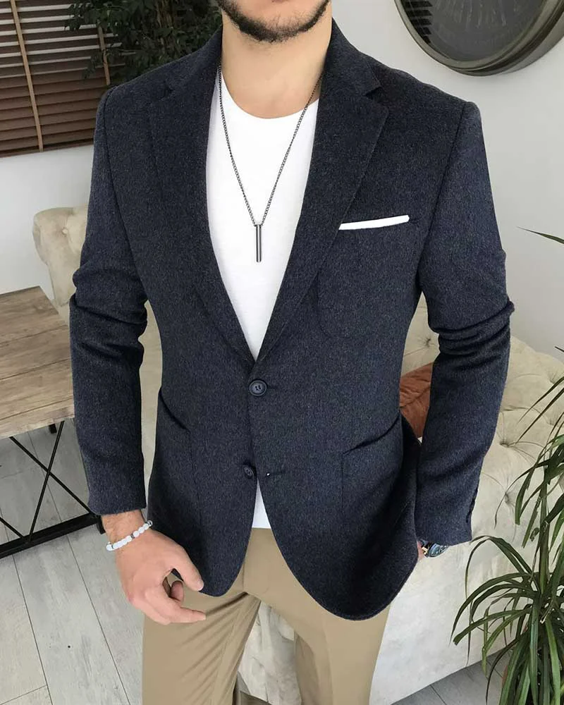 Men's casual design long sleeve coat