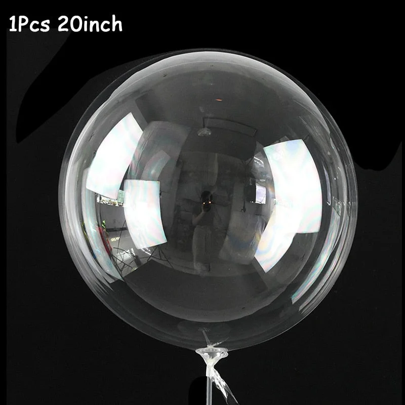 1Pc 20inch Transparent Balloon with Sticker Happy Birthday Balloons Helium Balloon Wedding Birthday Party Decoration Supplies
