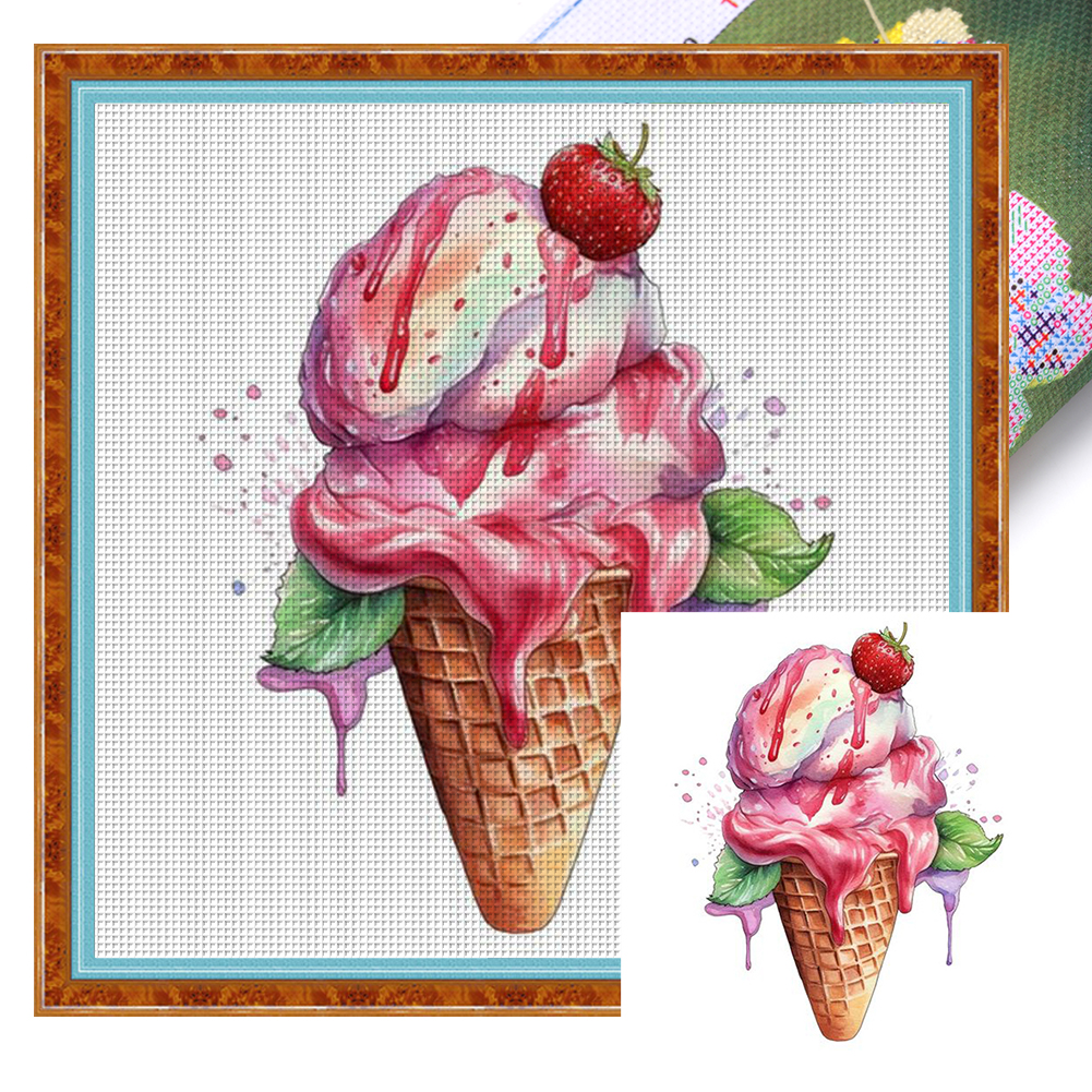 Ice Cream Full 9CT Pre-stamped Canvas(40*40cm) Cross Stitch
