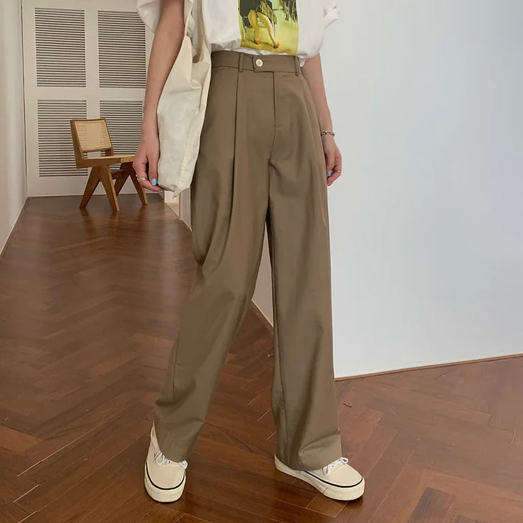 Loose Wide-Legged Pants Spring/Summer 2021 New Korean Version Of Chic High-Waisted Casual Pants Women Show Thin Straight Suit Pants