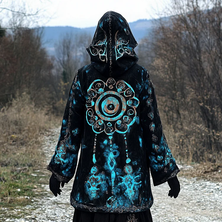 Women's Batik Star Moon Tribe Totem Hoodie