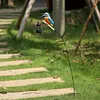 Solar Powered Kingfisher Garden Stake Lantern Outdoor Warm LED Decor