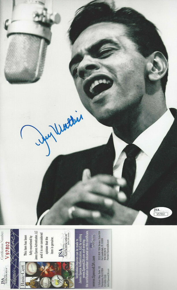 Singer Johnny Mathis  autographed 8x10 singing up close  Photo Poster painting JSA Certified