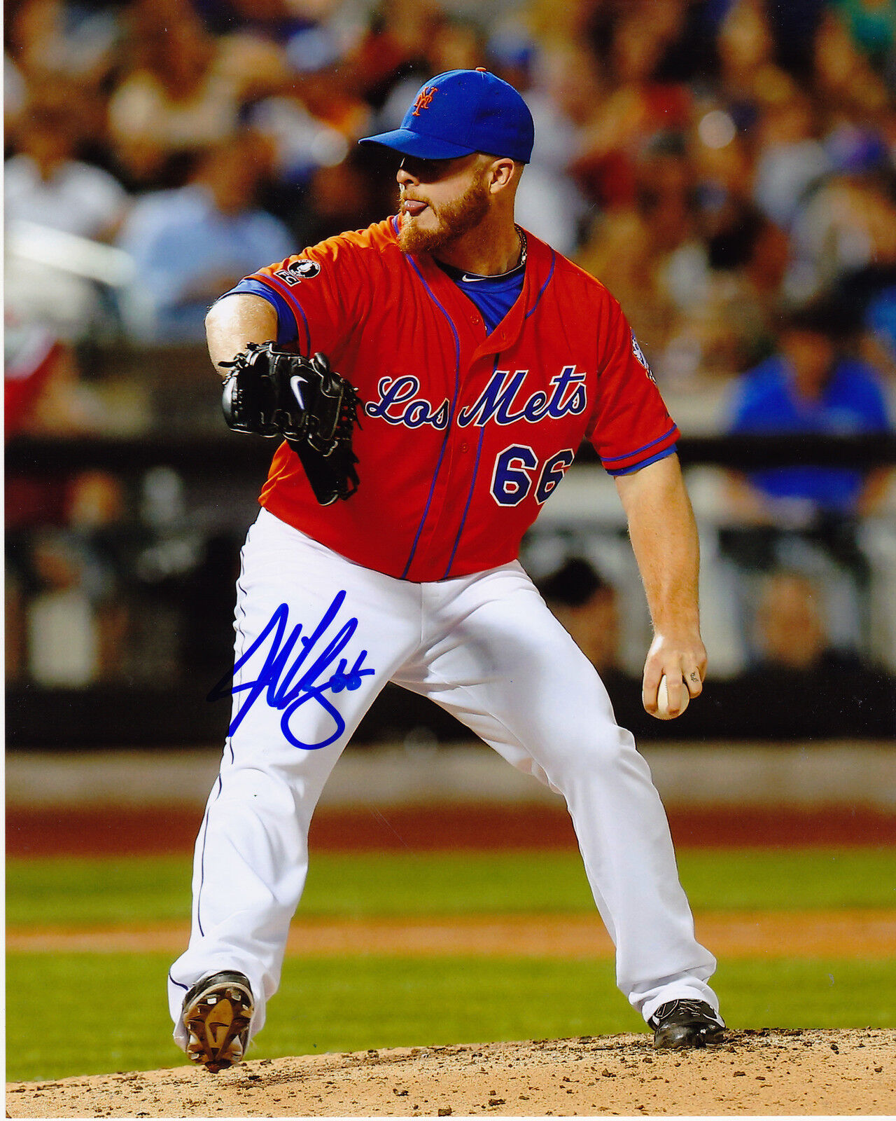 JOSH EDGIN NEW YORK METS ACTION SIGNED 8x10