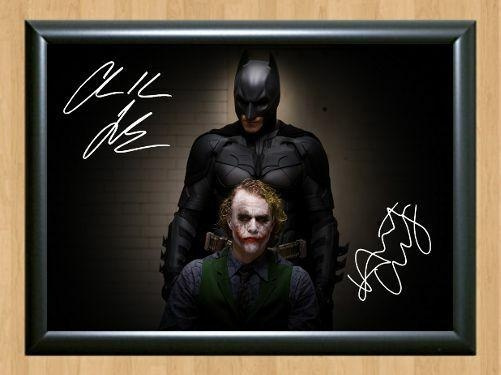 Christian Bale Heath Ledger Batman Signed Autographed Photo Poster painting Poster Print Memorabilia A4 Size