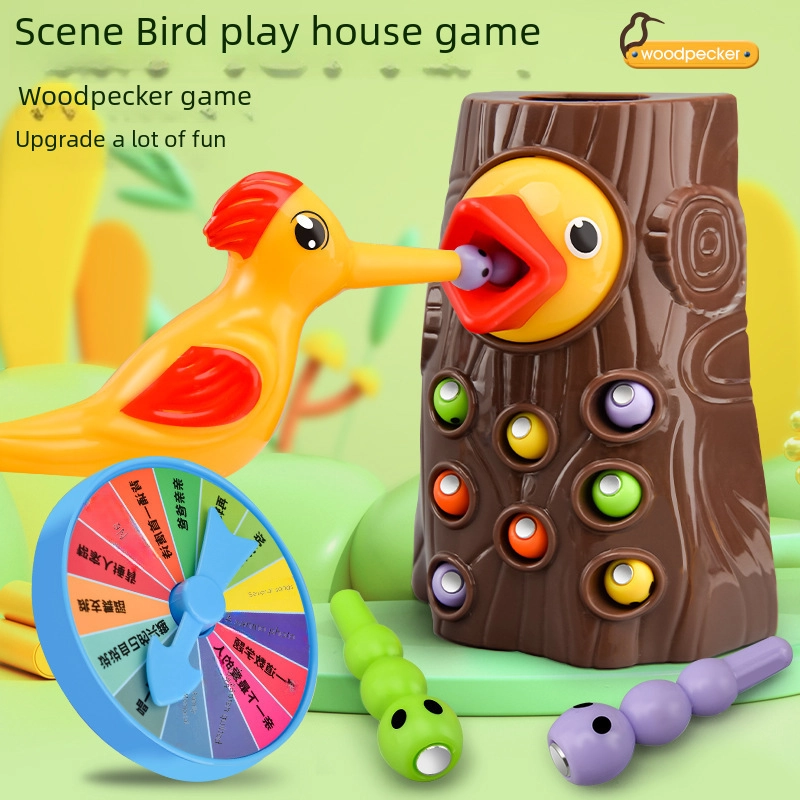 Children's Toy Educational Early Education Fishing Worm Game Magnetic Bird Catching Worm Parent-child Interaction