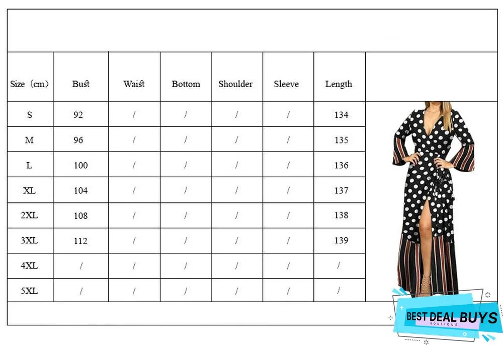 New Best-Selling Long-Sleeved Strap V-Neck Printed Dress Women's Clothing