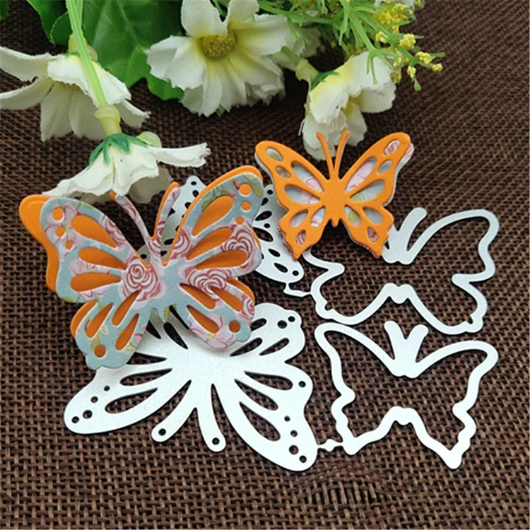 4PCS Butterfly frame Stamps Metal Cutting Dies Stencils For DIY Scrapbooking Decorative Embossing Handcraft Die Cutting Template