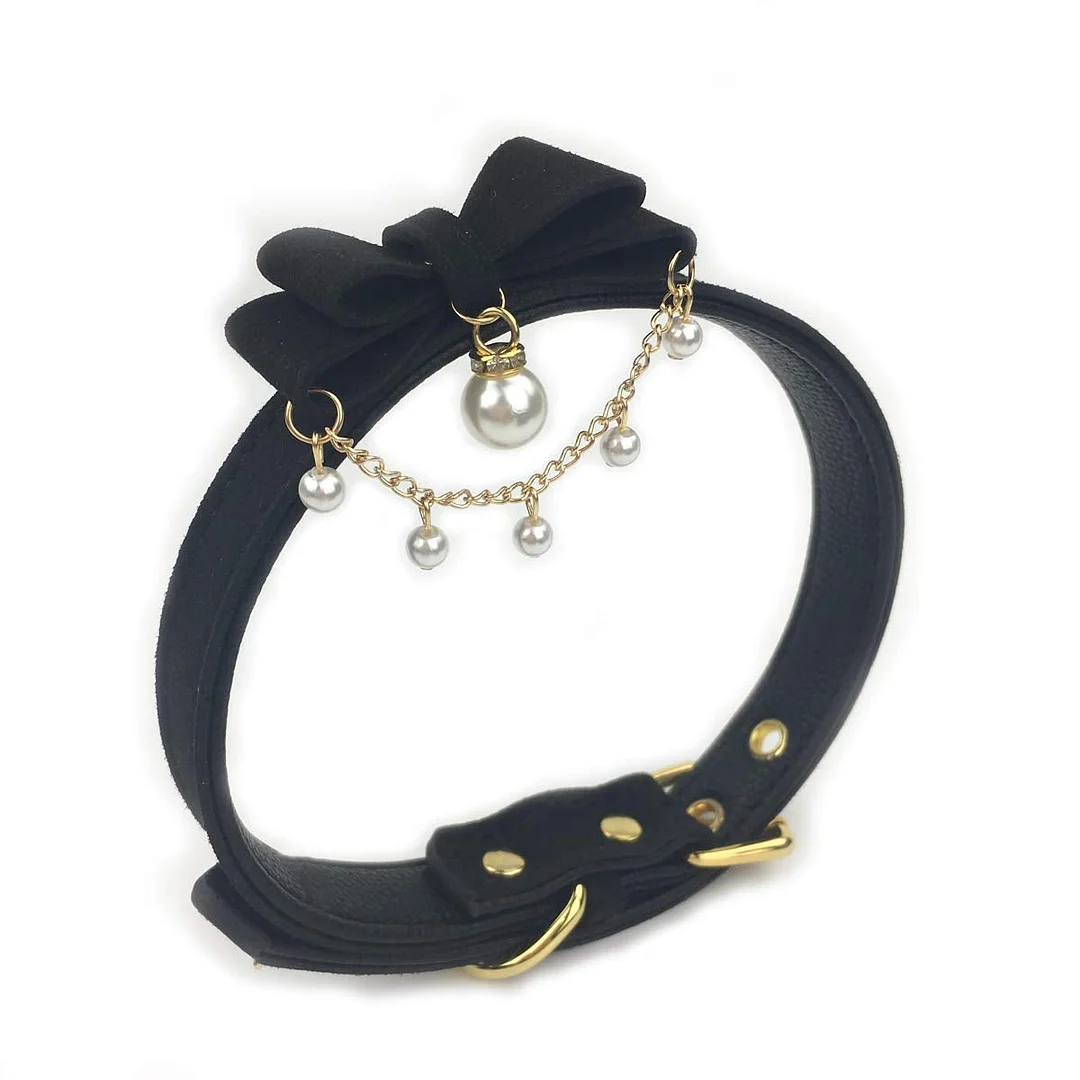 Bell Choker Collar Necklace Lolita Bow Collar Cat Kitty Velvet Necklace