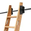 20FT Sliding Library Ladder Hardware Kit Floor Roller with Brake Telescopic Top Hook Sliding Track Kit with Complete Hardware Set (No Ladder) Indoor Moving Track for Home Office Loft