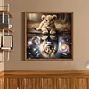 Lion Cub Grey Reflection-11CT Stamped Cross Stitch 40*40cm/15.75*15.75in