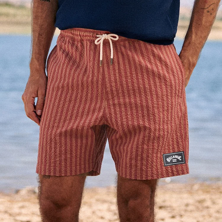 Men's Casual Striped Printed Shorts 5f26
