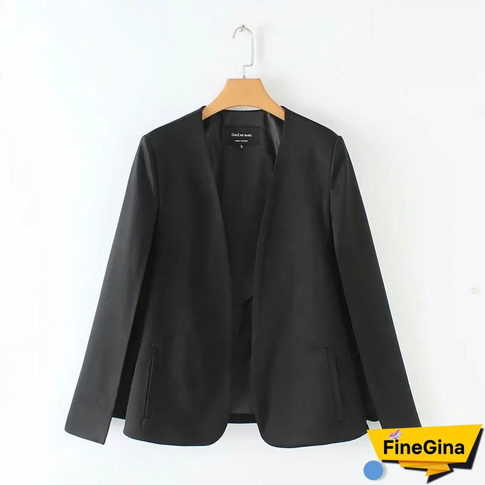 Hot Sale Women Split Design Cloak Suit Coat Office Lady Black White Jacket Fashion Streetwear Casual Loose Outerwear Tops C613