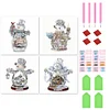 Mid-year Promotion 4Pcs/set Diamond Painting-DIY Full Round Drill Christmas Snowman(30*30cm)